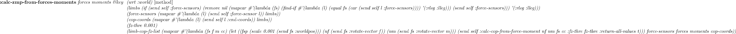\begin{emtabbing} {\bf :fix-leg-to-coords} \it fix-coords
\&optional (l/r :both) \&key \= (mid 0.5) \\lq [method]\\
\> \&allow-other-keys \rm
\end{emtabbing}