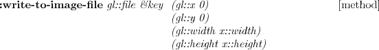 \begin{emtabbing} {\bf :3d-lines} \it gl::points \&key \=
(gl::depth-test t) \\lq [method]\\ \> (gl::lighting t) \rm
\end{emtabbing}
